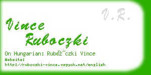 vince ruboczki business card